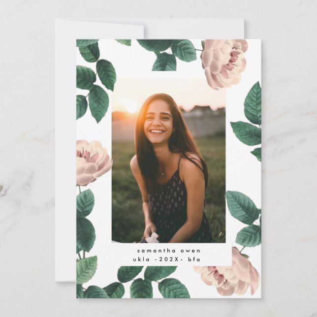 Anuncio Rosa rosado de foto graduado universitario (Anverso)