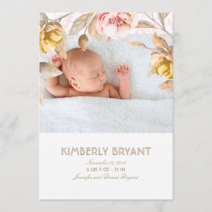 Anuncio Rosa y nacimiento dulce del bebé de la acuarela