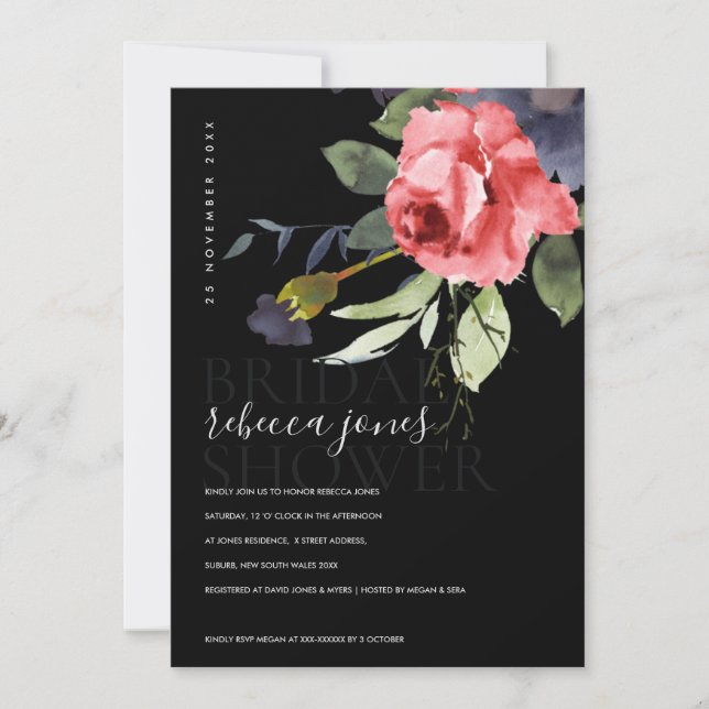 ANUNCIO ROSAS ROJAS ROJAS NEGRAS BUNH DUCHA DE BRIDAL FLOR (Anverso)