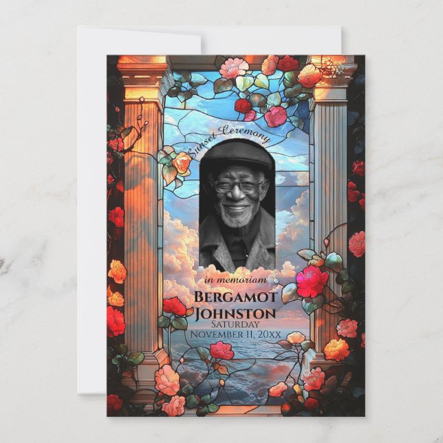 Anuncio Rosas y funeral de vidrio templado (Anverso)