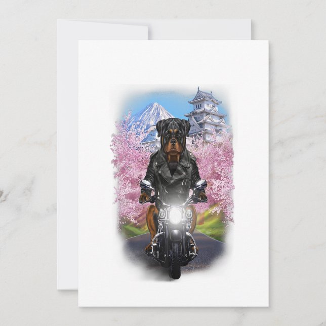 Anuncio rottweiler dog on motorcycle tour japanese gifts (Anverso)
