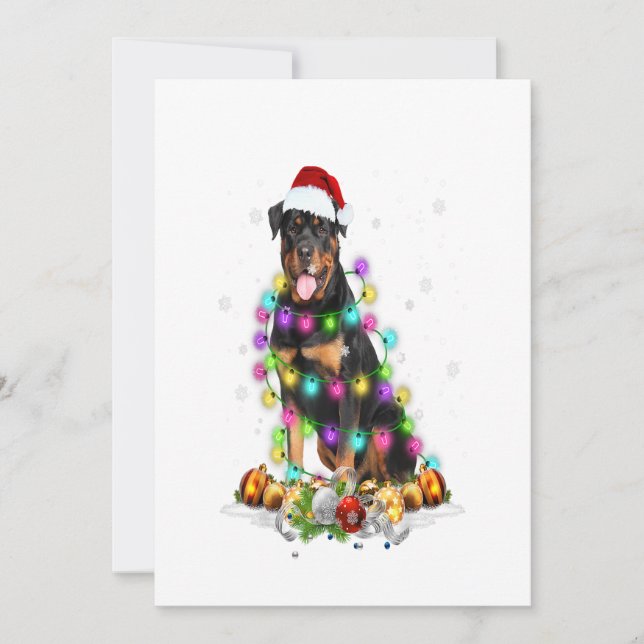 Anuncio rottweiler santa christmas tree lights xmas gifts (Anverso)