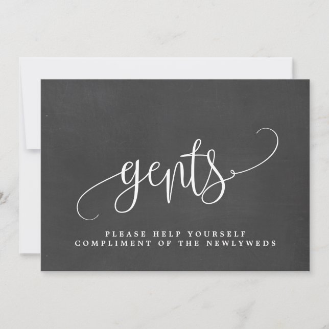 Anuncio Rótulo de baño Boda Gents - Caligrafía encantadora (Anverso)