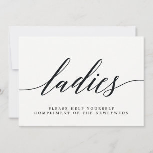 Anuncio Rótulo de baño de Boda para damas - Guión moderno