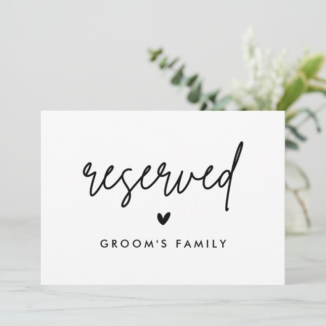Anuncio Rótulo reservado de Boda de la familia Groom moder (Anverso de pie)