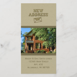 Anuncio Rough Khaki Green New Address Personalizado Photo 