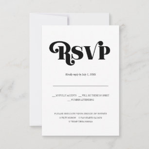 Anuncio RSVP de Boda Minimalista Moderna Tipografía de l