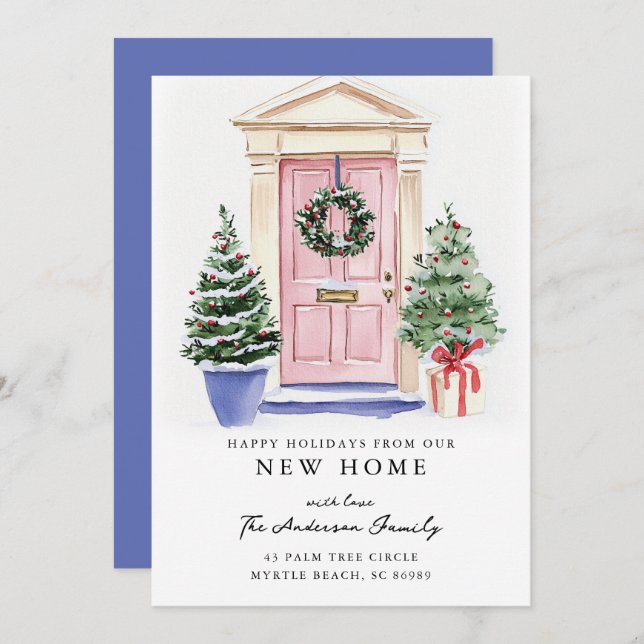 Anuncio Rustic Christmas New Home Holiday Card (Anverso / Reverso)