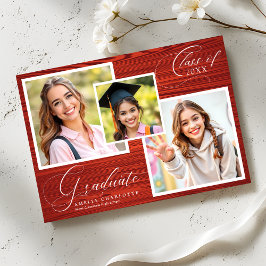 Anuncio Rustic Elegant Photo Collage Graduation