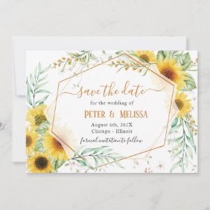Anuncio Rustic Elegant Sunflower salva la fecha