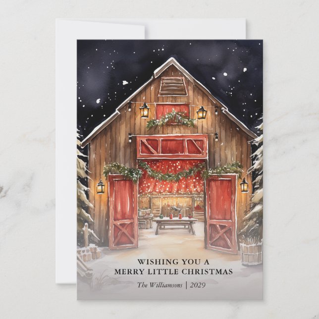 Anuncio Rustic Farmhouse Barn Christmas Photo Card (Anverso)