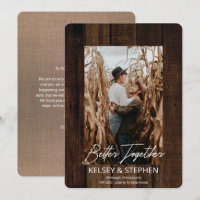 Rustic Faux Wood Better Together Photo Engagement