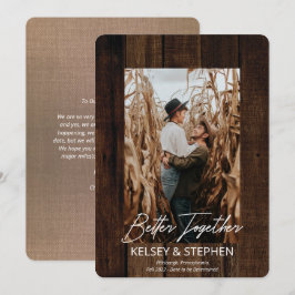 Anuncio Rustic Faux Wood Better Together Photo Engagement