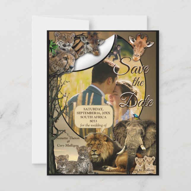 Anuncio Safari al aire libre Salve la fecha (Anverso)