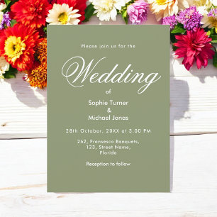 Anuncio Sage Green Boda Minimalista Simple