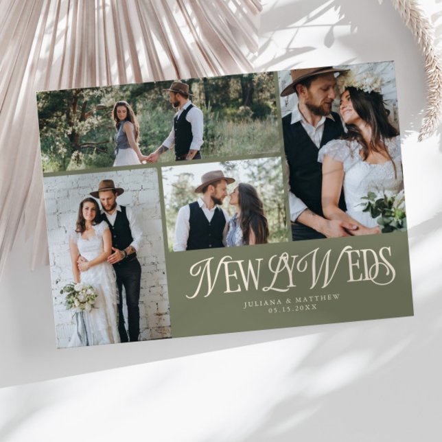 Anuncio Sage Green Newlyweds Multi Photo Boda (Subido por el creador)