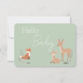 Anuncio Sage Green Woodland Animal Baby Shower Invitation