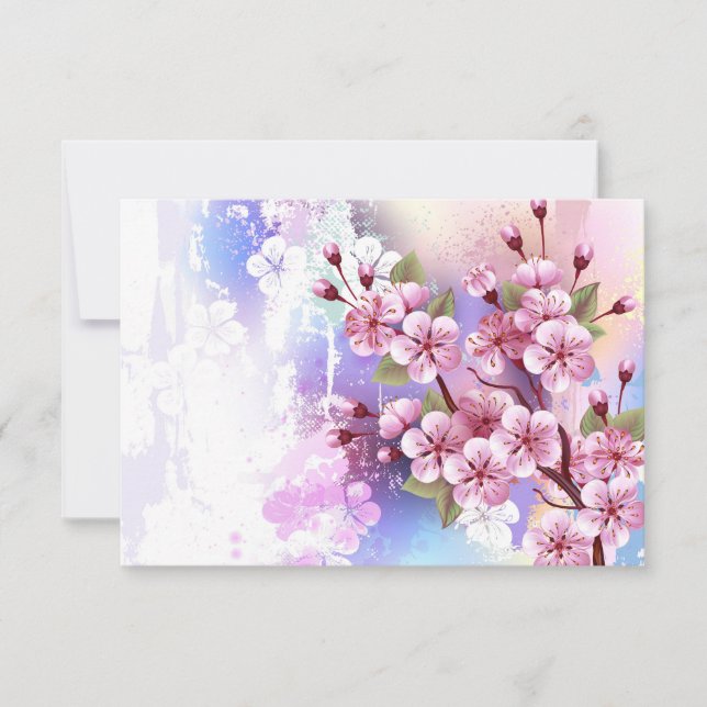 Anuncio Sakura rosa sobre fondo de pintura (Anverso)