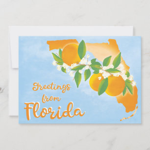 Anuncio Saludos desde Florida Naranja Floral Nueva Direcci