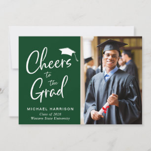 Anuncio Saludos Foto Graduación Verde