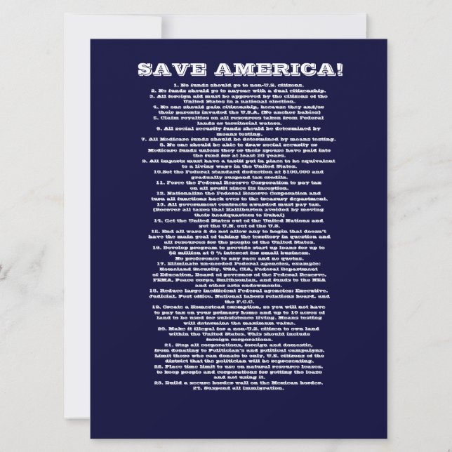 ANUNCIO SALVAR AMÉRICA (Anverso)