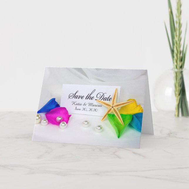 Anuncio Salvar las estrellas y perlas de boda de fecha (Anverso)