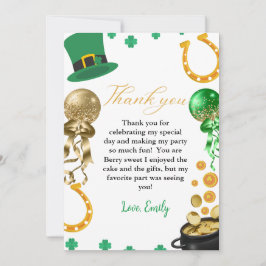 Anuncio San Patricio Día Shamrock Cumpleaños Gracias Tarje