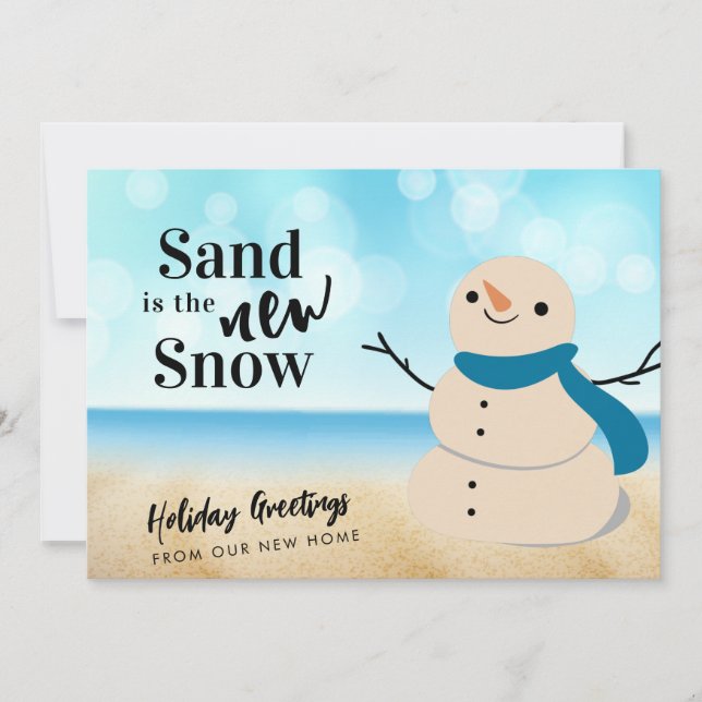 Anuncio Sandy Snowman Beach Scene Nueva Dirección (Anverso)