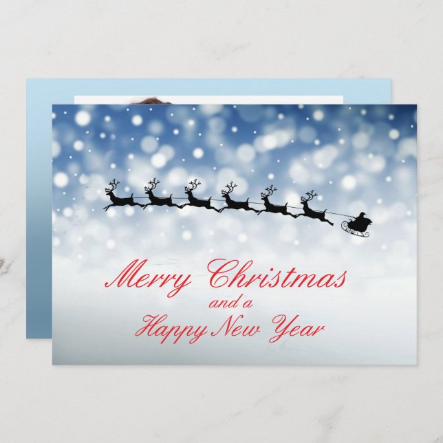 Anuncio Santa and Reindeer fly through snow - Personalize (Anverso / Reverso)