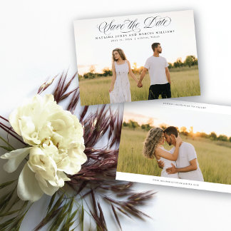 Anuncio Save The Date Classic Script Full Bleed Wedding