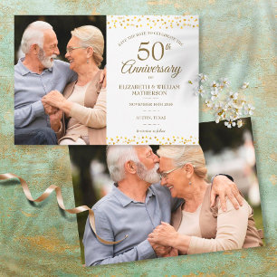Anuncio Save the Date de Aniversario de Oro número 50 con 
