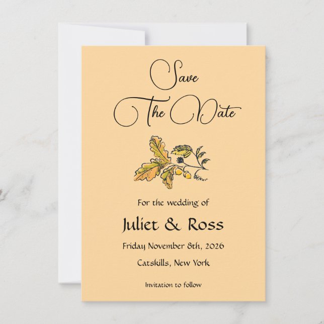 Anuncio Save The Date Flat Announcement Card (Anverso)
