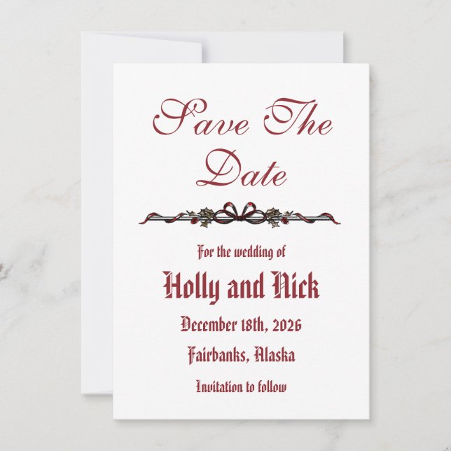 Anuncio Save The Date Flat Announcement Card (Anverso)