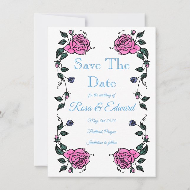 Anuncio Save The Date Flat Announcement Card (Anverso)