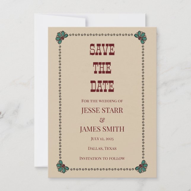 Anuncio Save The Date Flat Announcement Card (Anverso)