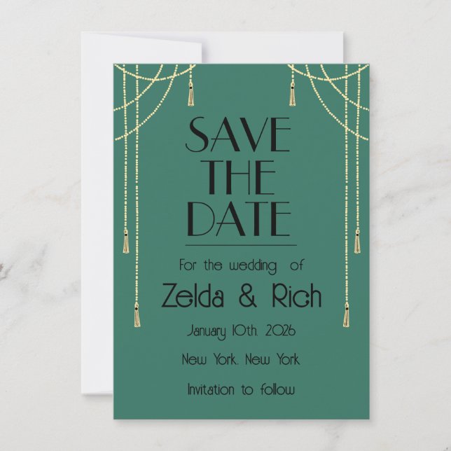 Anuncio Save The Date Flat Announcement Card (Anverso)