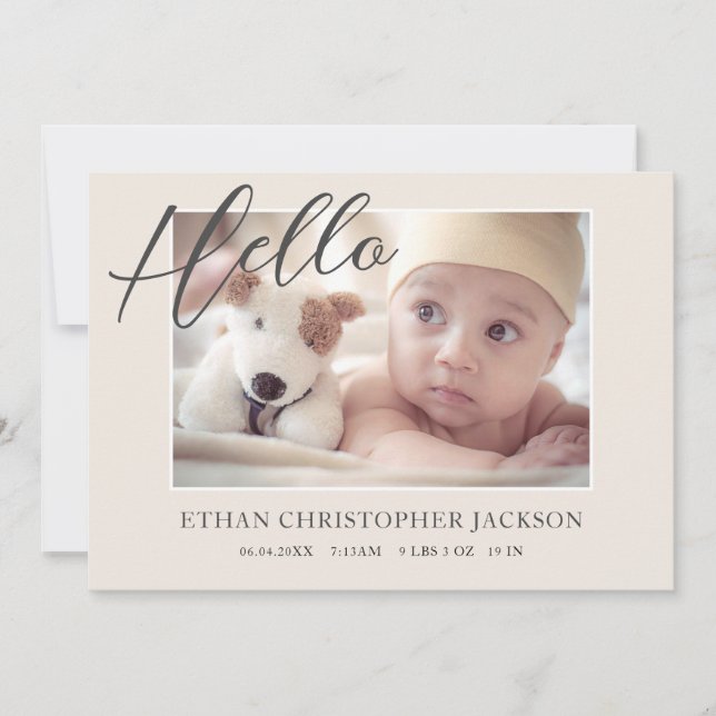 Anuncio Script Baby Photo Modern Birth (Anverso)