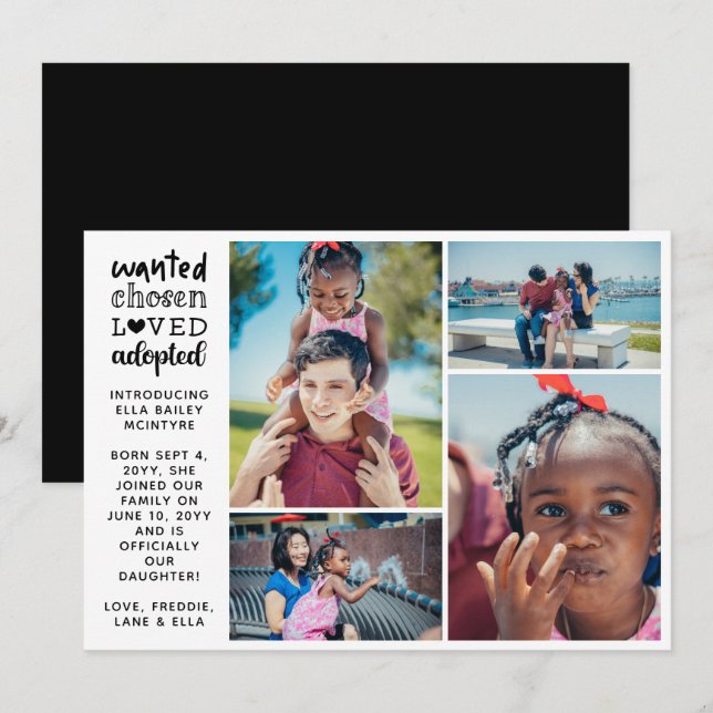 Anuncio Se busca elegir a amor Adoptado 4 Collages de foto (Anverso / Reverso)