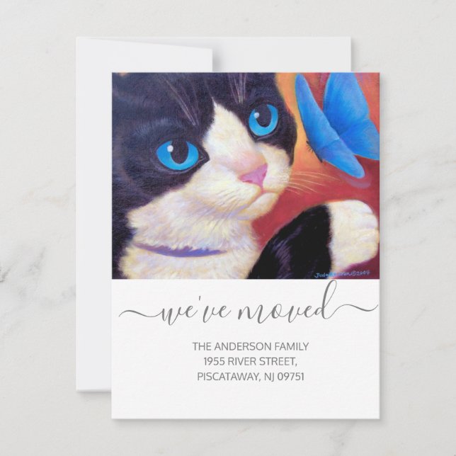 Anuncio Se ha movido el Mascota de gatos de Tuxedo Nuevo g (Anverso)