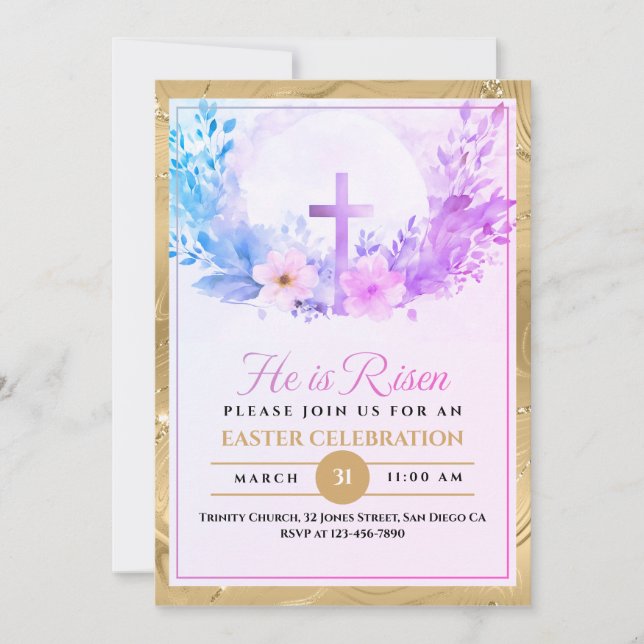 Anuncio Se Levanta Con Flores De Agua De Pascua, Religioso (Anverso)