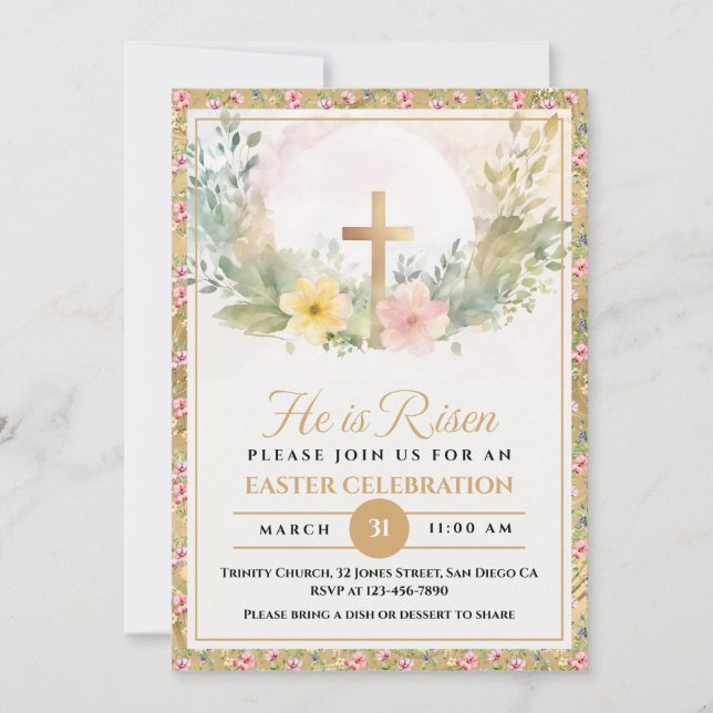 Anuncio Se Levanta Con Flores De Agua De Pascua, Religioso (Anverso)