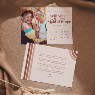 Anuncio Sé Mi Dama de Honor Foto y Calendario