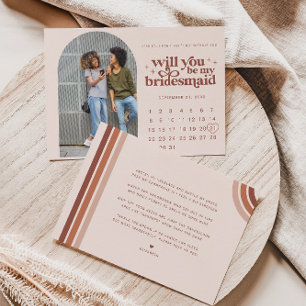 Anuncio Sé Mi Dama de Honor Foto y Calendario