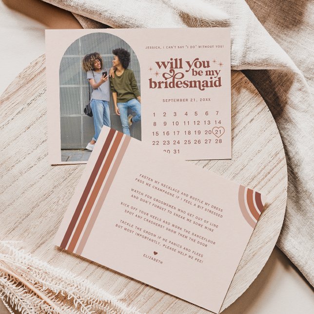 Anuncio Sé Mi Dama de Honor | Foto y Calendario  (Subido por el creador)