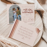 Anuncio Sé mi novia | Foto y calendario<br><div class="desc">¿Serás mi... dama de honor, dama de honor, matrona de honor o la tarjeta de boda de chicas de flores que hará sonreír a tus chicas y los dejará con un gran placer que disfrutarán en los próximos años? Con un fondo rosa rubor, toques de terracota y tipos de letra...</div>