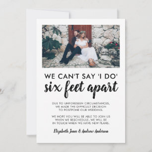 Anuncio Seis Pies Aparte Pospuesta Cambio Fecha Foto Boda
