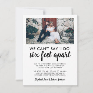 Anuncio Seis Pies Aparte Pospuesta Cambio Fecha Foto Boda