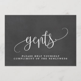 Anuncio Señal de Baño para Caballeros en Boda - Caligrafía