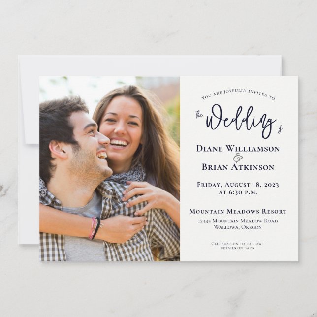 Anuncio Sencilla Boda de Segunda Nupcias con Dos Fotos Tod (Anverso)