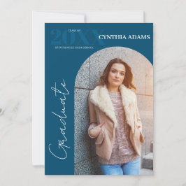 Anuncio Sencilla Graduación azul de la foto del arco moder